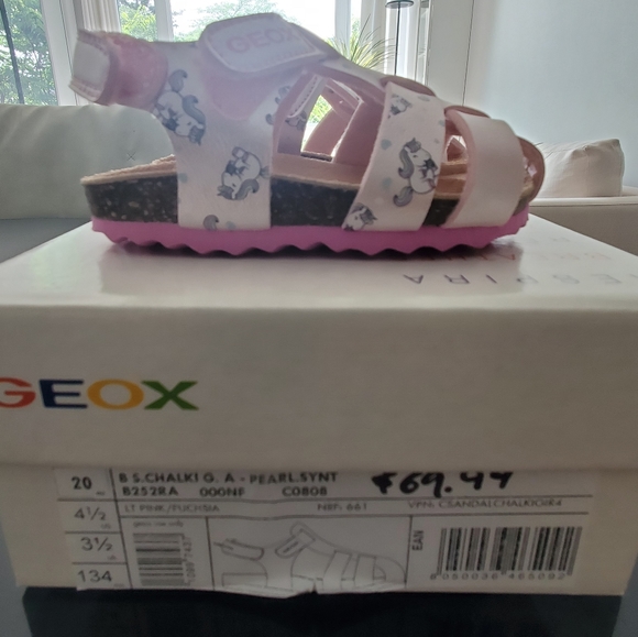 NEW, Geox Baby Girl Sandals Size 20 pink - Picture 3 of 3